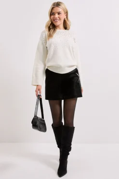 Dorothy Perkins synthétiquell Ivoire à Paillettes Éparses<Femme Pulls Et Gilets|Toutes Les Mailles
