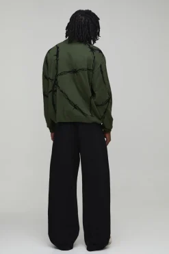 Synthétiquell Jacquard Fil de Fer Barbelé Coupe Boxy Oversize Tall