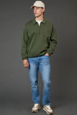 Burton synthétiquell Jersey Kaki à Col Demi-Zip<Homme Sweats À Capuche Et Sweatshirts|Sweats À Capuche Et Sweats