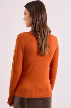 synthétiquell Long Col Cheminée avec Poignets Boutonnés