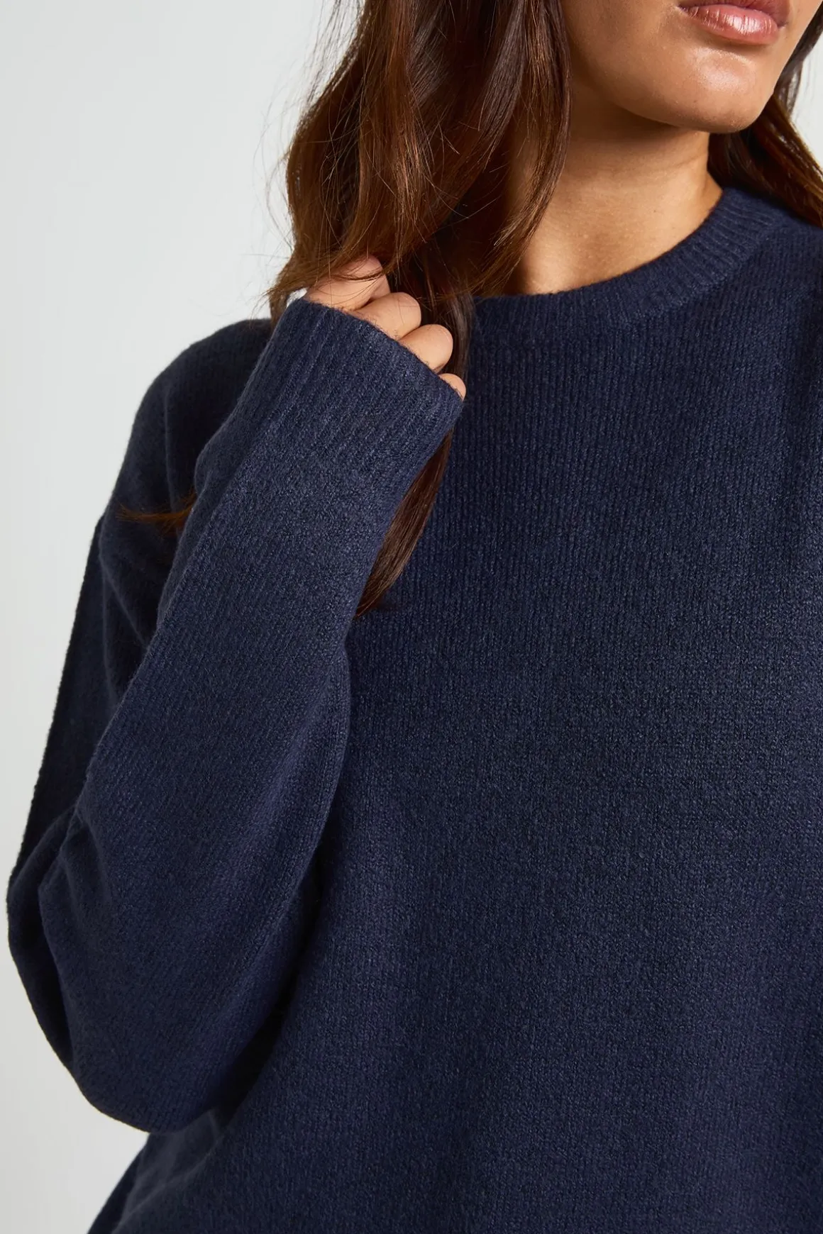 Synthétiquell Long Col Rond En Maille