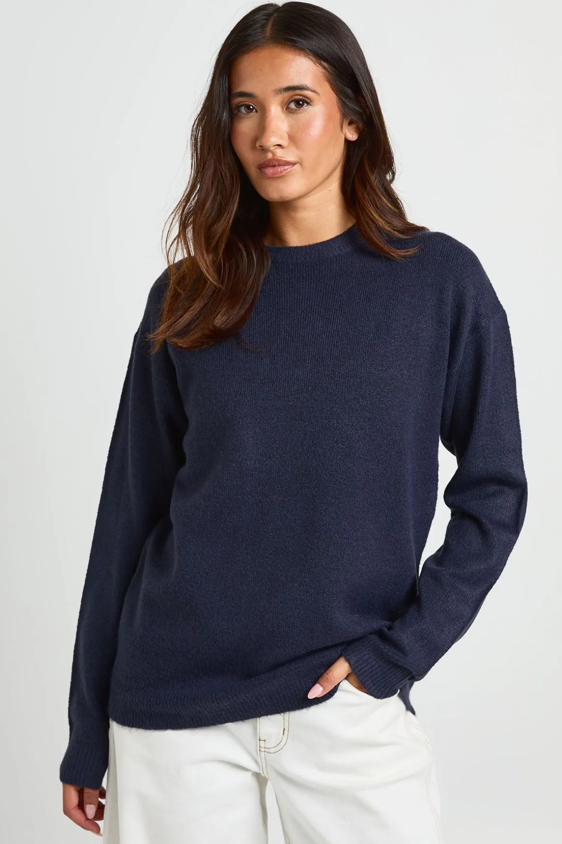 Synthétiquell Long Col Rond En Maille