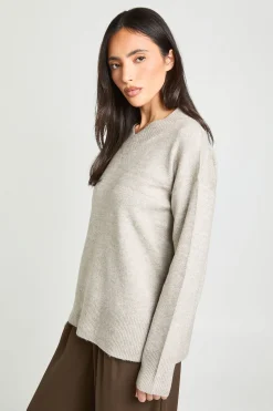 Synthétiquell Long Col V En Maille Douce
