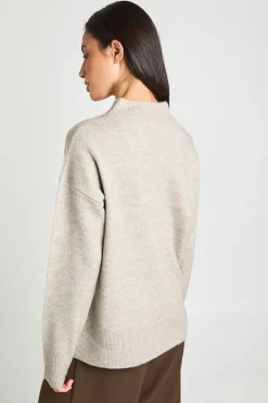 Synthétiquell Long Col V En Maille Douce