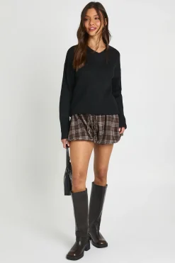 boohoo Synthétiquell Long En Maille Douce À Col V<Femme Pulls Et Gilets|Toutes Les Mailles