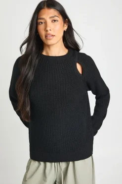 Synthétiquell Long En Maille Épaisse À Découpe