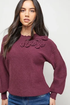 Oasis synthétiquell à Manches Longues avec Détail Floral<Femme Pulls Et Gilets|Toutes Les Mailles