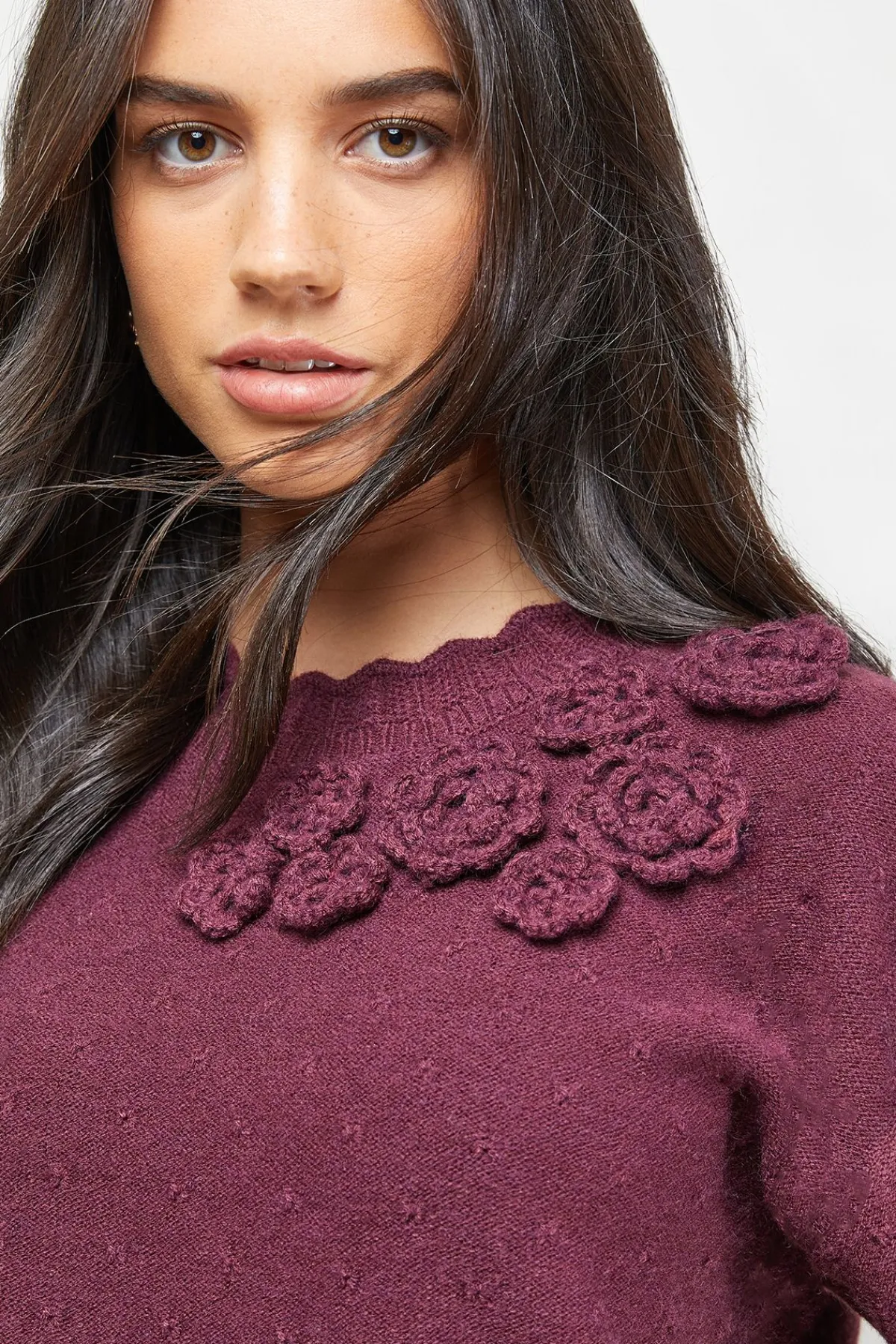 Oasis synthétiquell à Manches Longues avec Détail Floral<Femme Pulls Et Gilets|Toutes Les Mailles