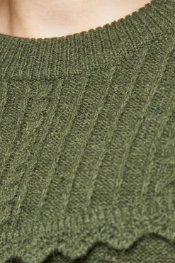 synthétiquell à Motif Torsadé avec Détails en Crochet