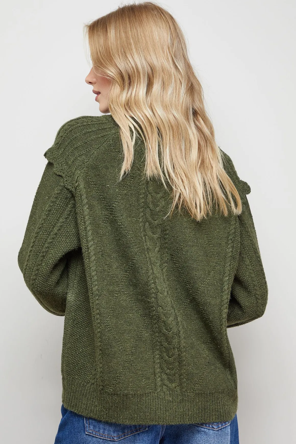 synthétiquell à Motif Torsadé avec Détails en Crochet