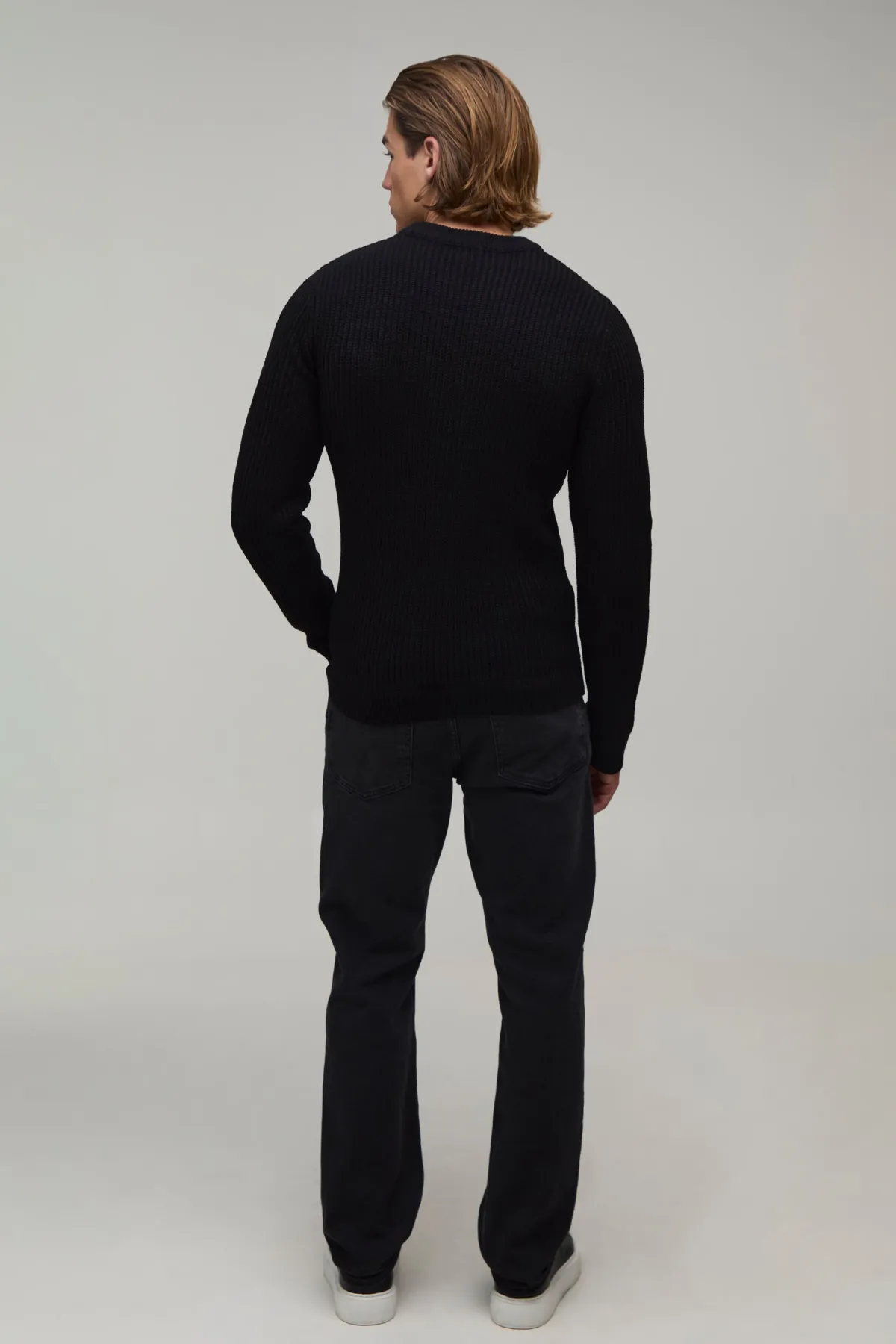 boohooMAN Synthétiquell Moulant Côtelé En Maille Ajustée<Homme Maille|Mailles