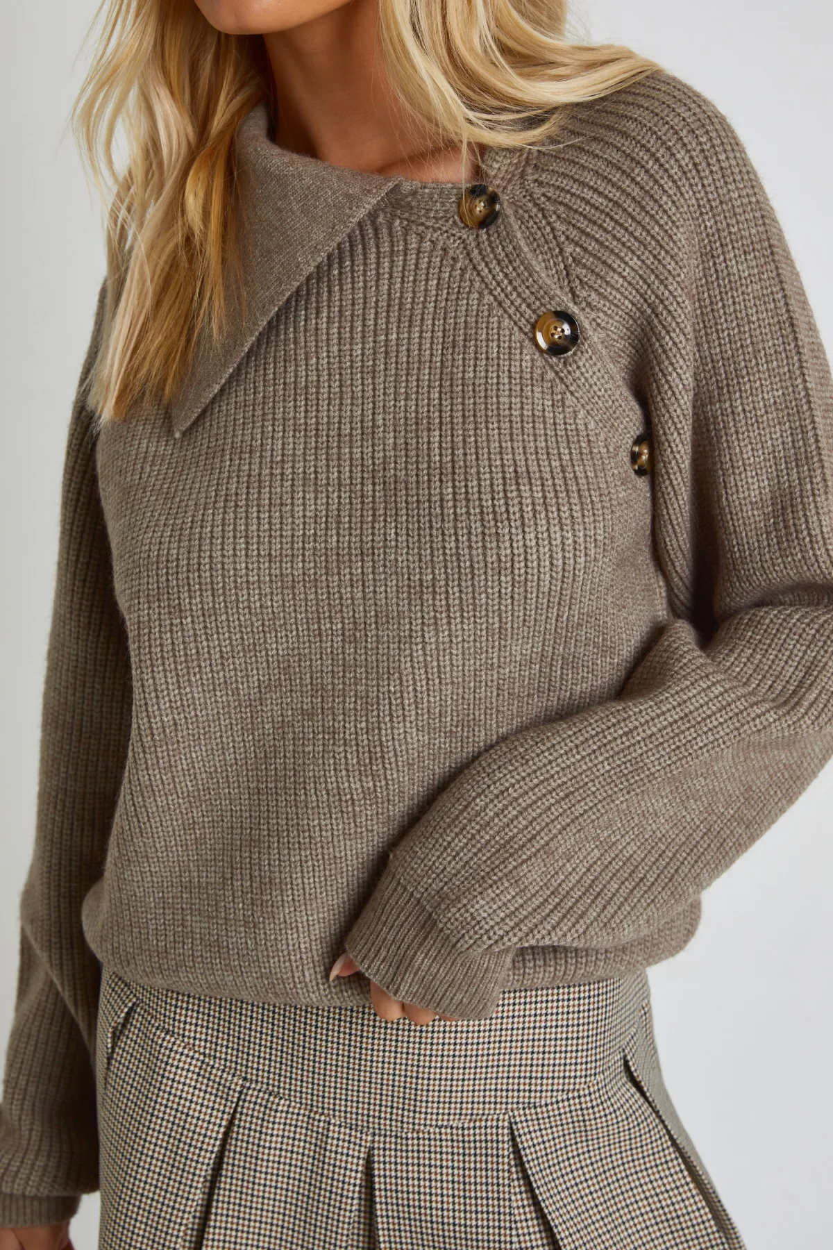 boohoo Synthétiquell Oversize en Maille Douce avec Détail Col Boutonné<Femme Pulls Et Gilets|Toutes Les Mailles