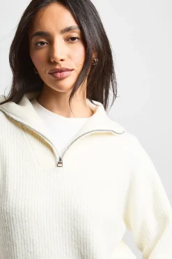 Synthétiquell Oversize En Maille Épaisse Avec Col Zippé