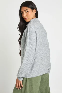 Synthétiquell Oversize Grande Taille En Grosse Maille À Col Zippé