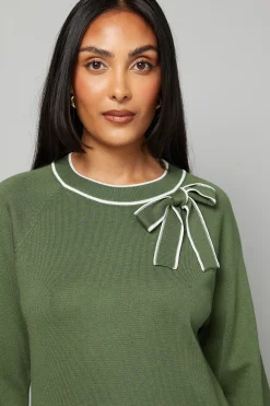 Wallis synthétiquell Petite avec Nœud au Col et Finitions Contrastées<Femme Pulls Et Gilets|Toutes Les Mailles