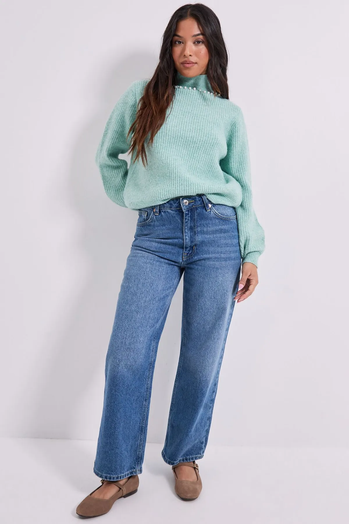 Dorothy Perkins synthétiquell Petite à Détail Perles au Col<Femme Pulls Et Gilets|Toutes Les Mailles