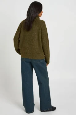 Synthétiquell Petite En Maille Épaisse Oversize Avec Col Zippé