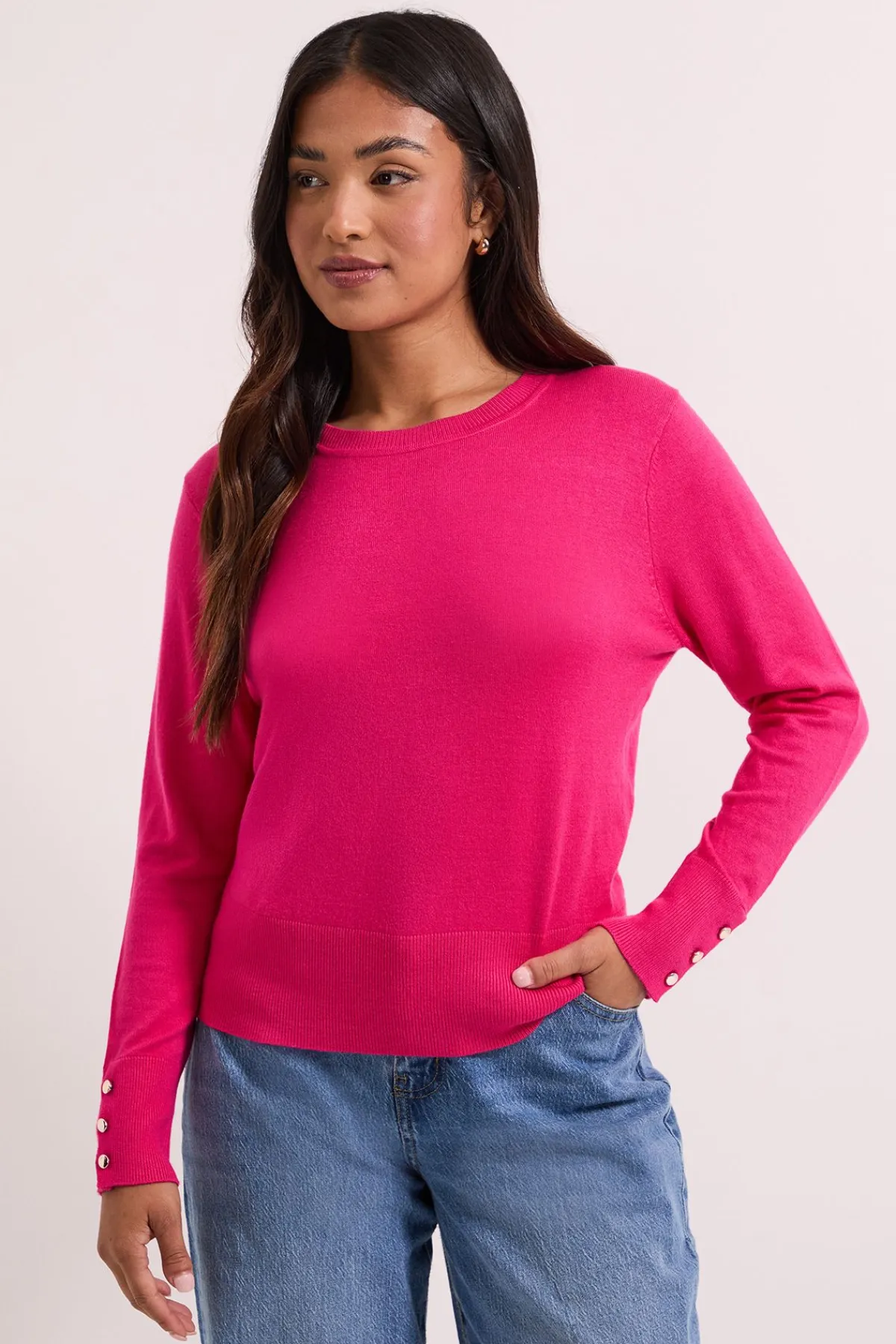 Dorothy Perkins synthétiquell Petite à Col Rond et Poignets Boutonnés<Femme Pulls Et Gilets|Toutes Les Mailles