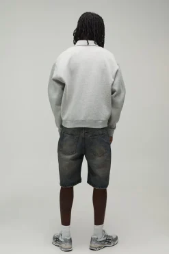 Synthétiquell Polo Ample Oversize En Maille Épaisse Avec Écusson Brodé