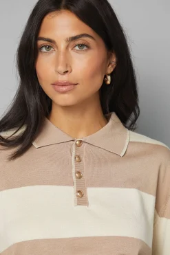 Wallis synthétiquell Polo à Col Rayé<Femme Pulls Et Gilets|Toutes Les Mailles