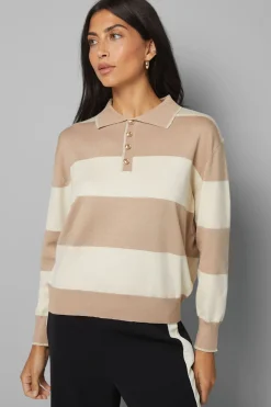 Wallis synthétiquell Polo à Col Rayé<Femme Pulls Et Gilets|Toutes Les Mailles