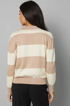 Wallis synthétiquell Polo à Col Rayé<Femme Pulls Et Gilets|Toutes Les Mailles