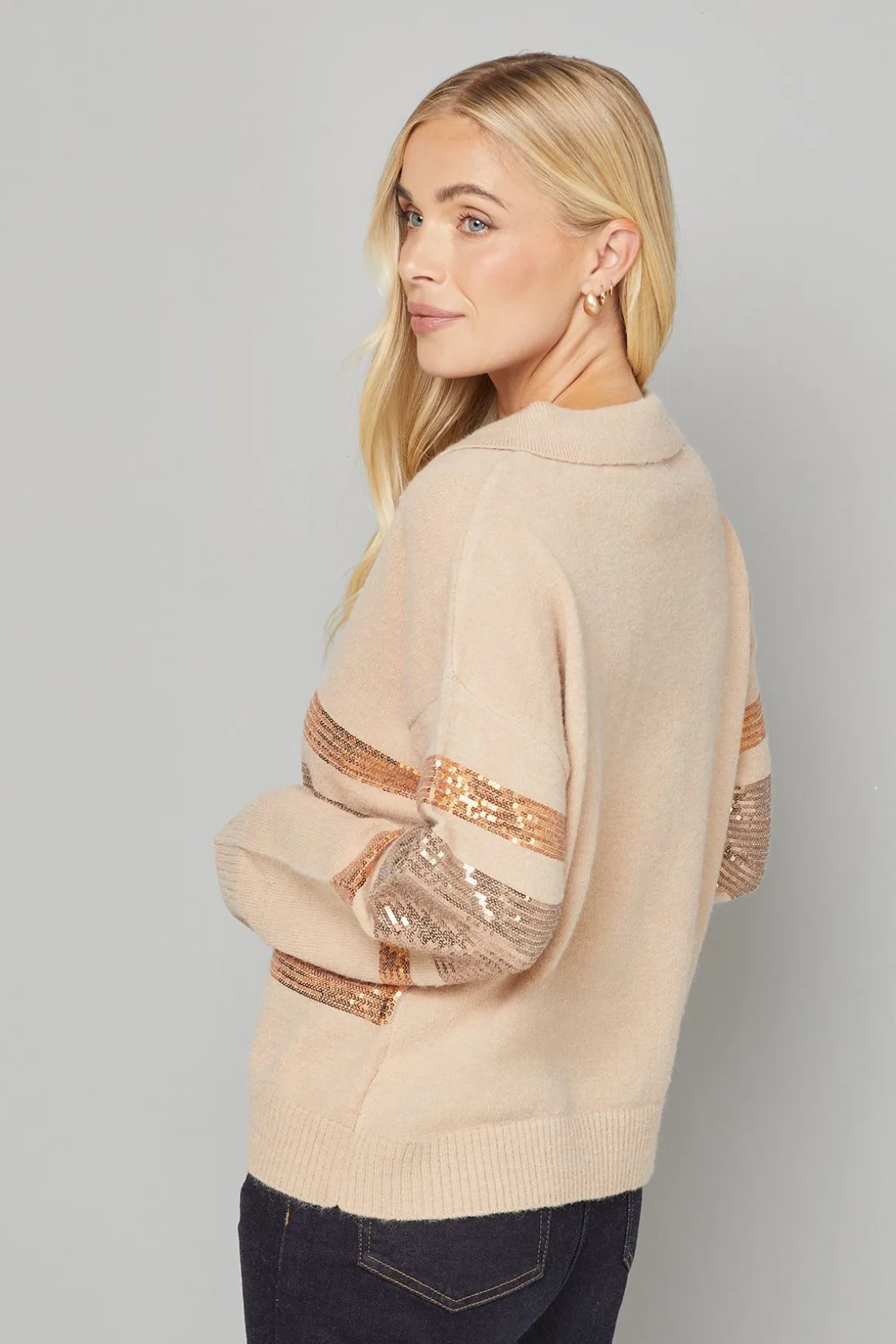 synthétiquell Polo Petite Avoine à Placement de Sequins