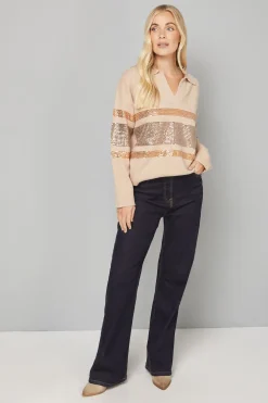 synthétiquell Polo Petite Avoine à Placement de Sequins