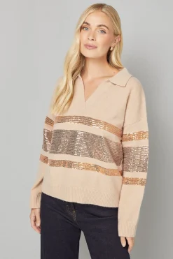 synthétiquell Polo Petite Avoine à Placement de Sequins