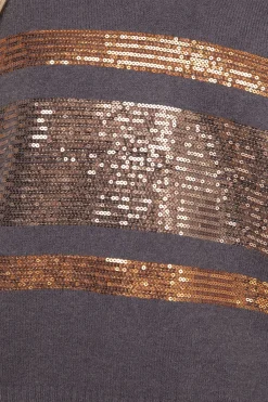 Wallis synthétiquell Polo Petite à Sequins Disposés Anthracite<Femme Pulls Et Gilets|Toutes Les Mailles