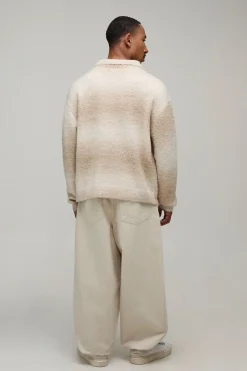 Synthétiquell Polo Tricoté Ombré Doux Et Moelleux Coupe Décontractée