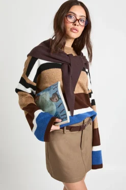 boohoo Synthétiquell Rayé Tricoté à Manches Larges<Femme Pulls Et Gilets|Toutes Les Mailles