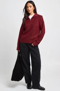 boohoo Synthétiquell Surdimensionné En Maille Épaisse Avec Col Zippé<Femme Pulls Et Gilets|Toutes Les Mailles