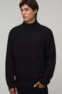 boohooMAN Synthétiquell À Torsades En Maille Coupe Décontractée<Homme Maille|Mailles