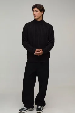 boohooMAN Synthétiquell À Torsades En Maille Coupe Décontractée<Homme Maille|Mailles