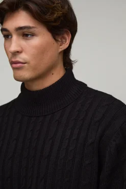 boohooMAN Synthétiquell À Torsades En Maille Coupe Décontractée<Homme Maille|Mailles