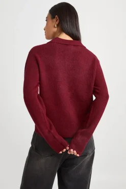 Synthétiquell Tricoté À Col Polo Avec Boutons