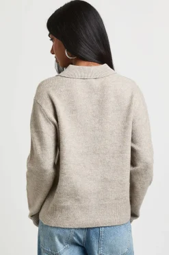 Synthétiquell Tricoté À Col Polo Avec Boutons