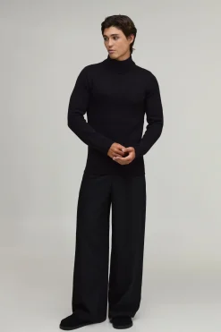 boohooMAN Synthétiquell Tricoté Col Roulé Coupe Ajustée Musclée<Homme Maille|Mailles