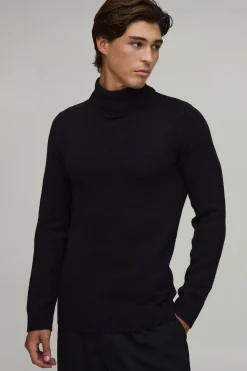 boohooMAN Synthétiquell Tricoté Col Roulé Coupe Ajustée Musclée<Homme Maille|Mailles