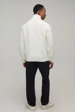 boohooMAN Synthétiquell Tricoté Coupe Regular À Fermeture Éclair 1/4<Homme Maille|Mailles