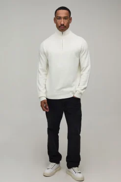 boohooMAN Synthétiquell Tricoté Coupe Regular À Fermeture Éclair 1/4<Homme Maille|Mailles
