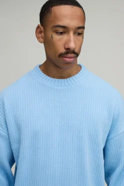 boohooMAN Synthétiquell Tricoté Côtelé Ample Décontracté<Homme Maille|Mailles