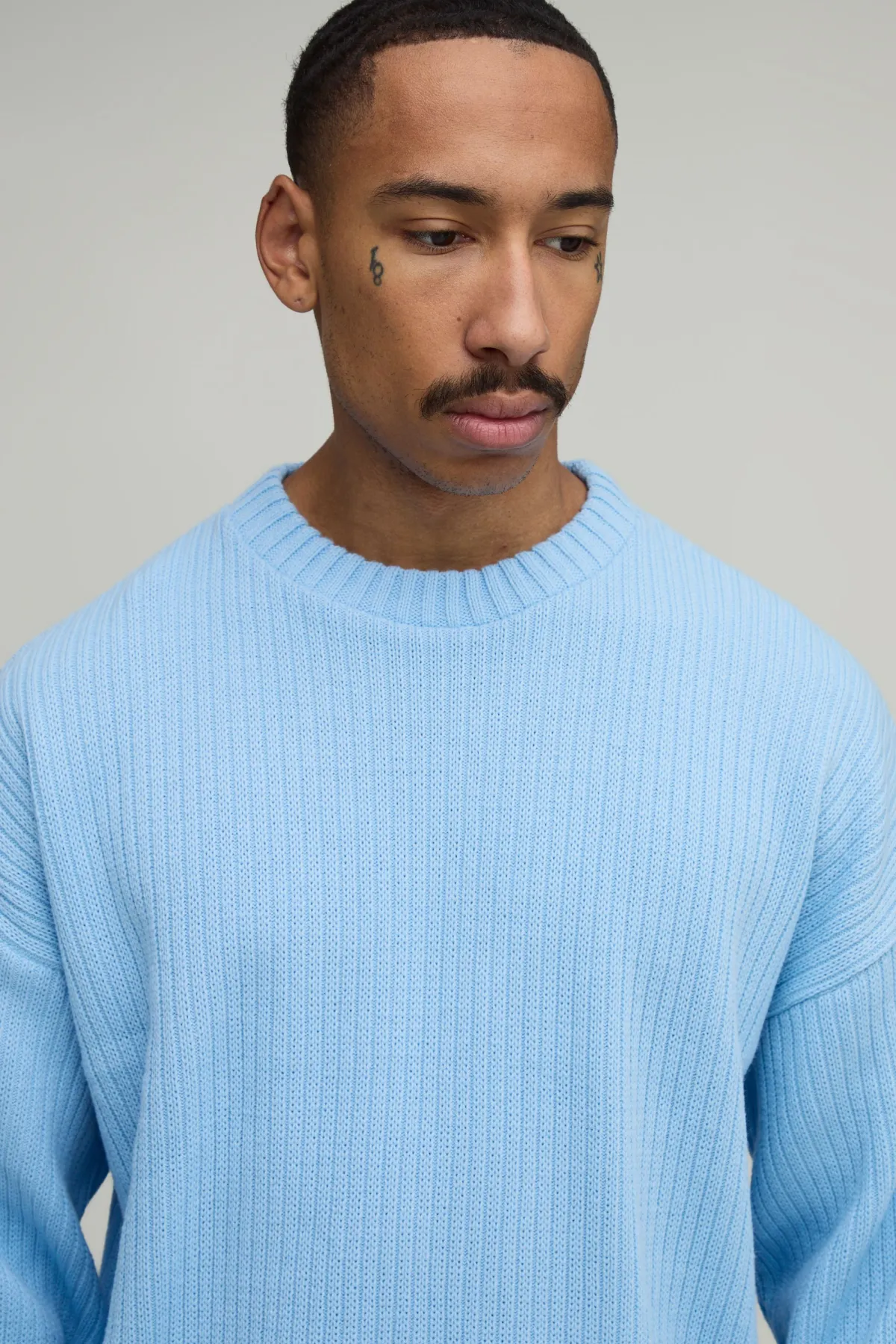 boohooMAN Synthétiquell Tricoté Côtelé Ample Décontracté<Homme Maille|Mailles