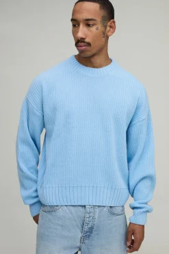 boohooMAN Synthétiquell Tricoté Côtelé Ample Décontracté<Homme Maille|Mailles