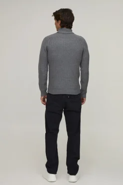 boohooMAN Synthétiquell Tricoté Côtelé À Col Roulé Coupe Muscle Fit<Homme Maille|Mailles