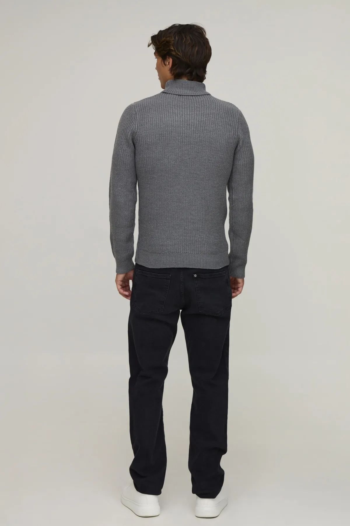 boohooMAN Synthétiquell Tricoté Côtelé À Col Roulé Coupe Muscle Fit<Homme Maille|Mailles