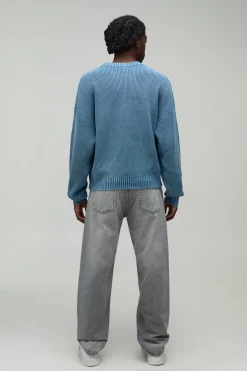boohooMAN Synthétiquell Tricoté À Côtes Délavé À L'acide Coupe Décontractée<Homme Maille|Mailles