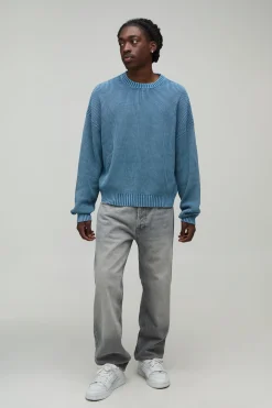 boohooMAN Synthétiquell Tricoté À Côtes Délavé À L'acide Coupe Décontractée<Homme Maille|Mailles