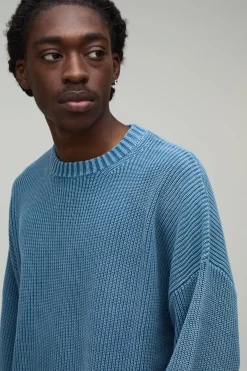 boohooMAN Synthétiquell Tricoté À Côtes Délavé À L'acide Coupe Décontractée<Homme Maille|Mailles